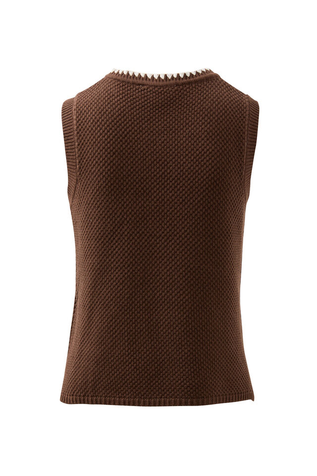 April Knit Tank, CHOCOLATE