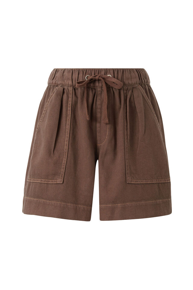 Relaxed Everyday Short, MOCHA TWILL