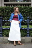 Patch Pocket Denim Midi Skirt, FRESH ECRU - alternate image 1