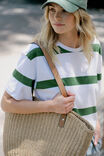Stevie Slouchy Tee, WINTER GREEN BOLD STRIPE - alternate image 3