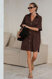 Relaxed Shirt Dress, CHOCOLATE - alternate image 5
