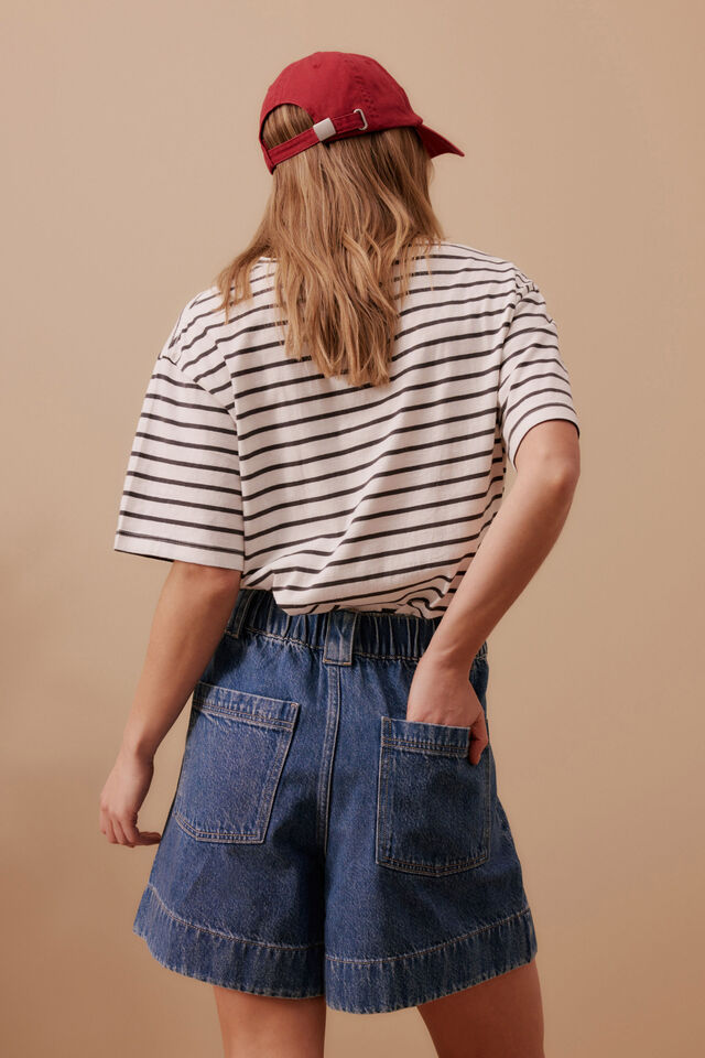 Billie Pleat Front Short, INDIGO BLUE