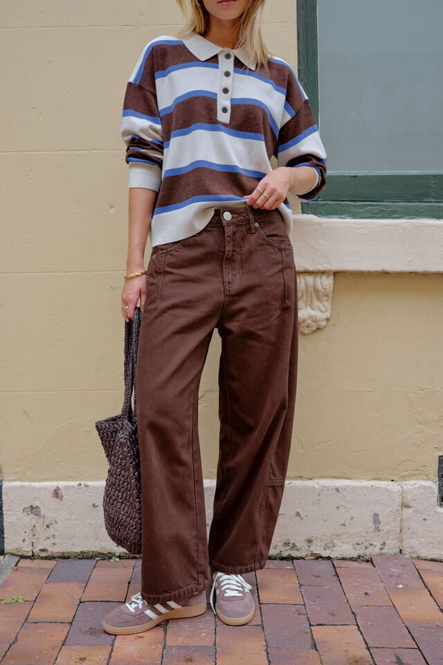 Demi Barrel Jean, BITTER CHOC