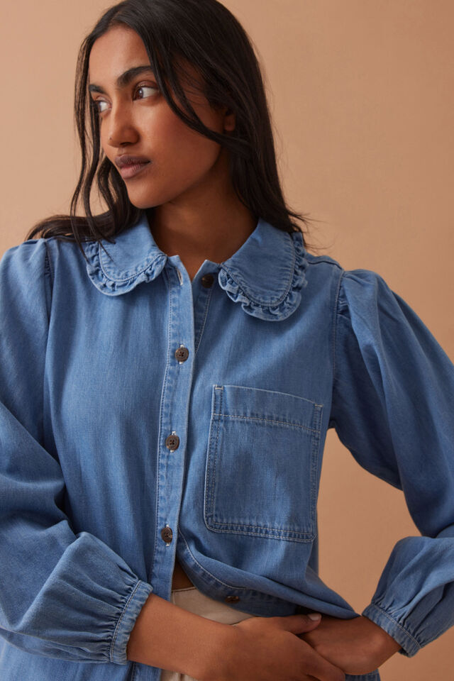 Savannah Denim Shirt, VINTAGE BLUE