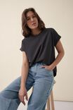 Roll Cuff Tee In Australian Cotton, PHANTOM - alternate image 5