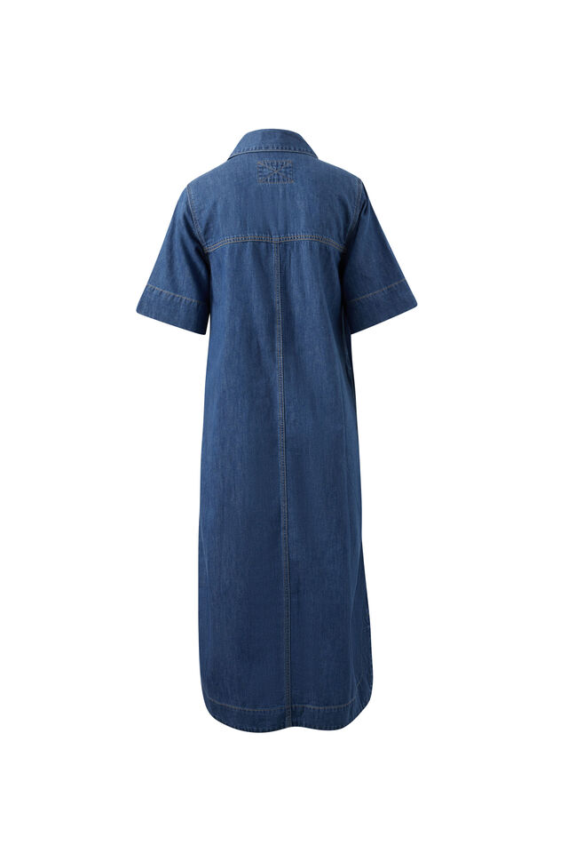 Sloane Short Sleeve Midi Dress, TRUE INDIGO