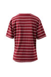 Stevie Slouchy Tee, BURGUNDY/MILK STRIPE - example image 3
