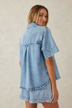 Short Sleeve Boxy Shirt, VINTAGE BLUE DENIM - alternate image 5