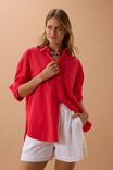 Peta Oversized Shirt, HERITAGE RED - alternate image 6