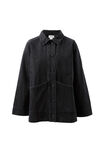 Ava Chore Shacket, WASHED BLACK - alternate image 2