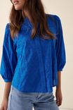 Broderie Tunic In Rescued Cotton, COBALT - alternate image 4