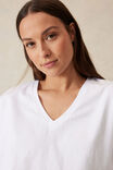 Boxy V Neck Tee, WHITE - alternate image 5