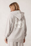 Oversized Slouchy Hoodie, GREY MARLE LOGO - alternate image 3