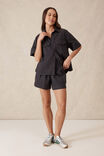 Short Sleeve Boxy Shirt, WASHED BLACK TWILL - alternate image 5