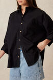 Oversized Shirt, BLACK ORGANIC COTTON - alternate image 4