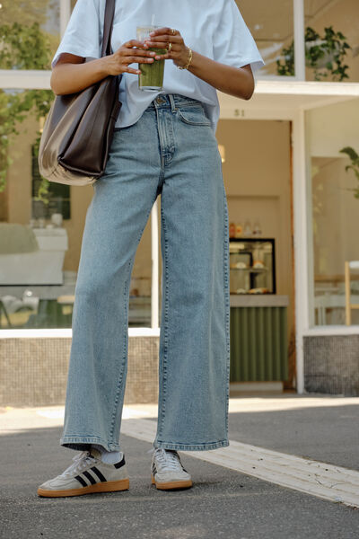 Evie Wide Leg Jean, MID VINTAGE BLUE