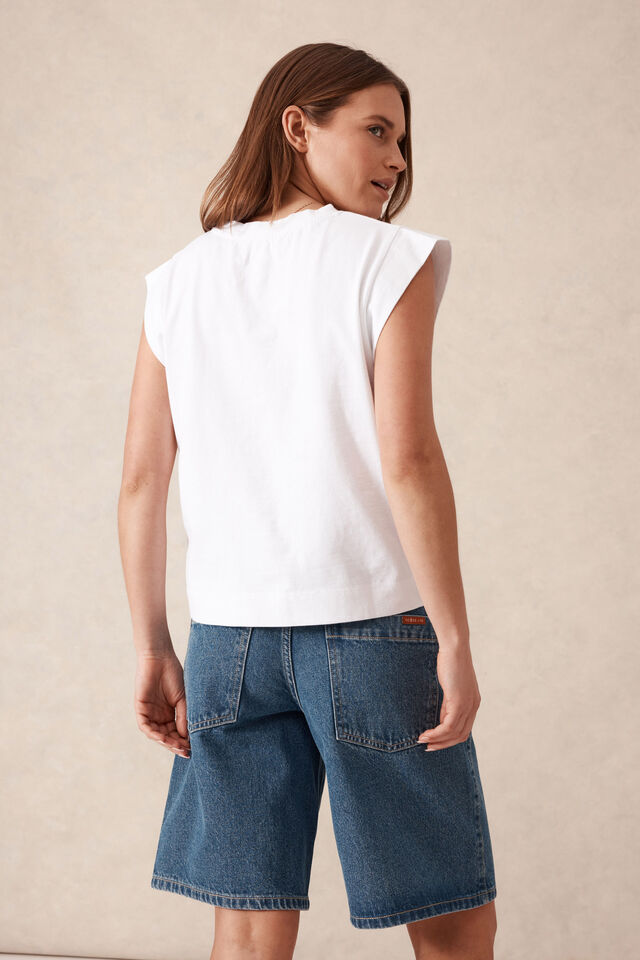 Longline Essential Denim Short, FRESH INDIGO