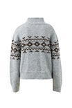 Orla Fair Isle Knit Cardi, GREY MARLE CHOC - alternate image 3