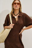 Daisy Diamond Knit Mini Dress, CHOCOLATE - example image 7