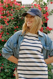 Mini Terry Dress, WHITE NEW NAVY STRIPE - alternate image 4