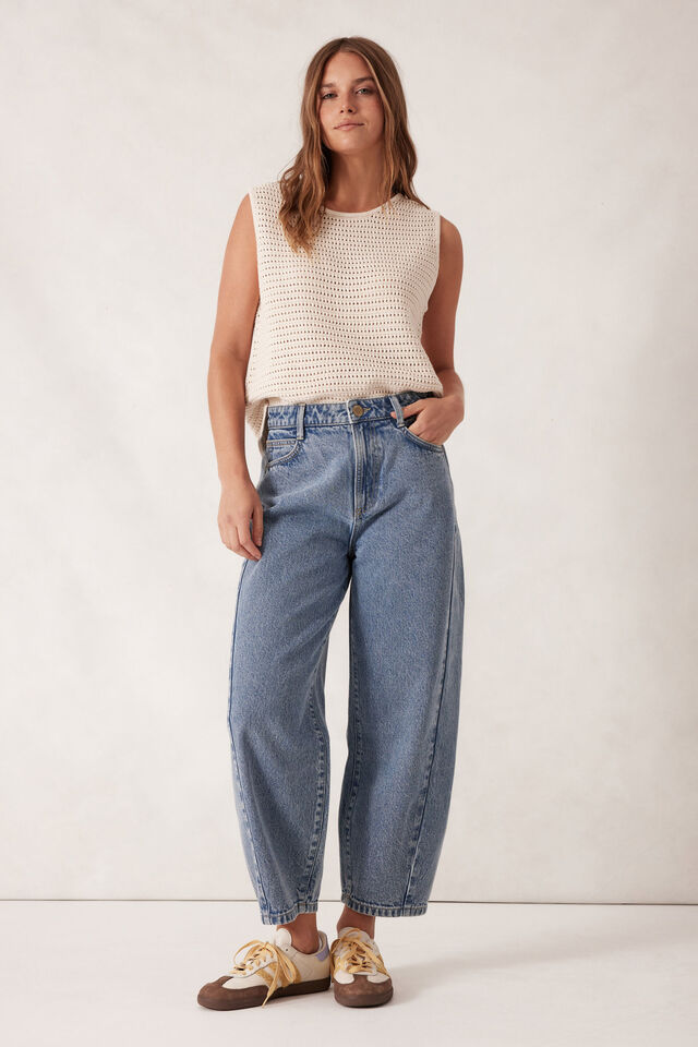 Margot Mesh Knit Tank, ECRU