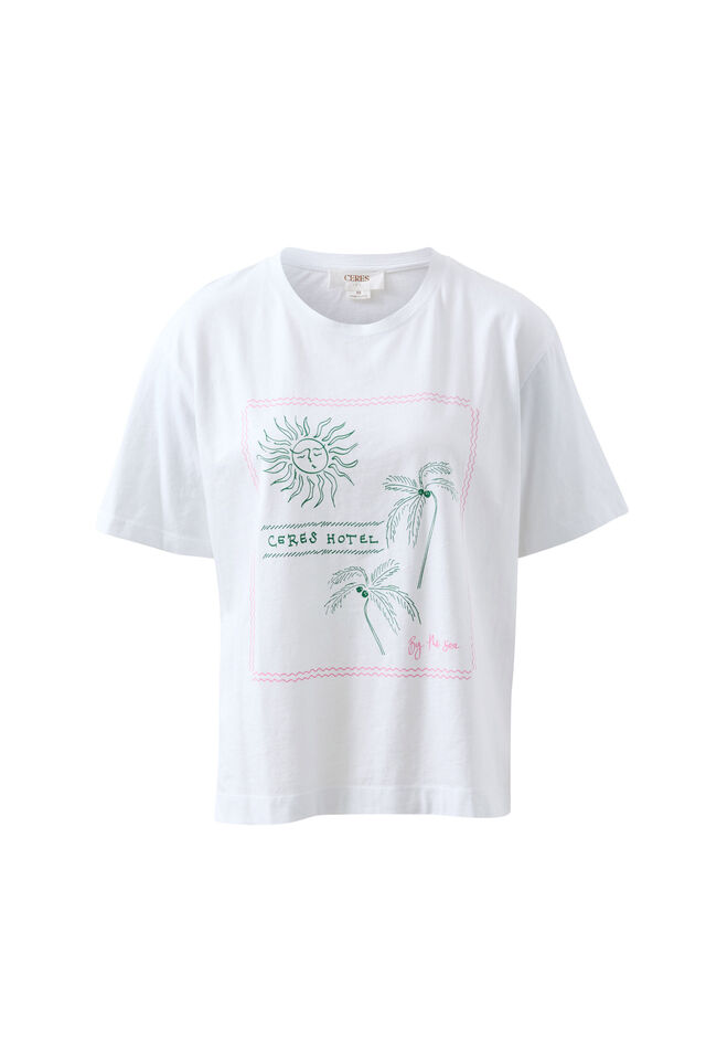 Stevie Slouchy Tee, WHITE/CERES HOTEL