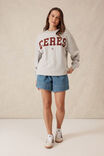 Oversized Slouchy Crew, GREY MARLE HERITAGE LOGO - alternate image 5