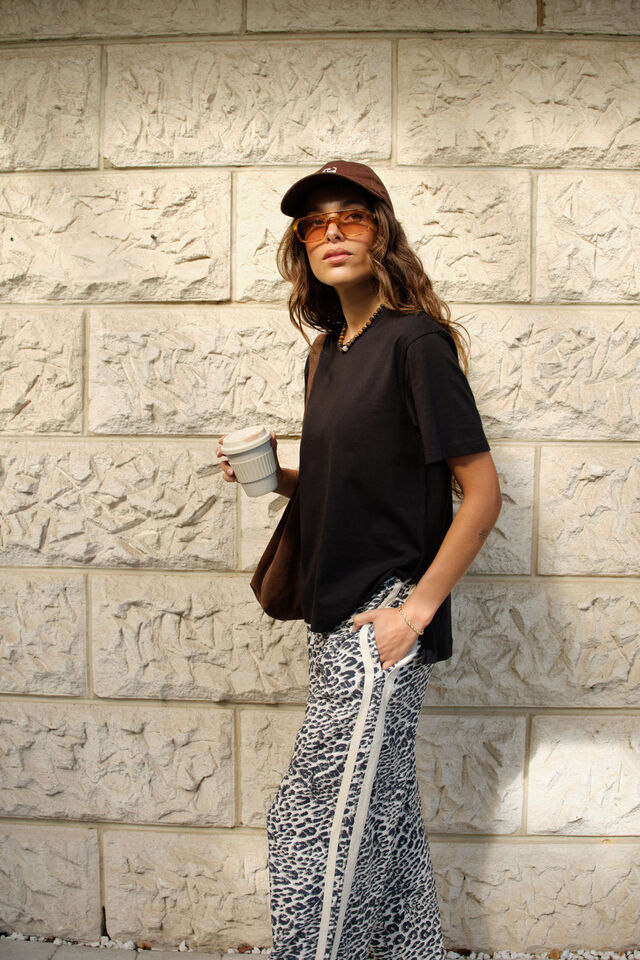 Stevie Slouchy Tee, BLACK