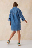 Half Sleeve Boxy Shirt Dress, FRESH INDIGO DENIM - alternate image 4