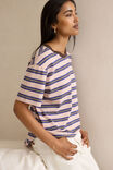 Stevie Slouchy Tee, CHALK PINK/POLO BLUE/CHOC STRIPE - example image 5