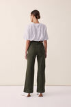 Patch Pocket Flare Jean, WASHED MILITARY GREEN IN RESCUE COTTON - alternate image 3