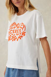 Stevie Slouchy Split Hem Tee, VANILLA/ RED PAPERCUT LOGO - alternate image 6
