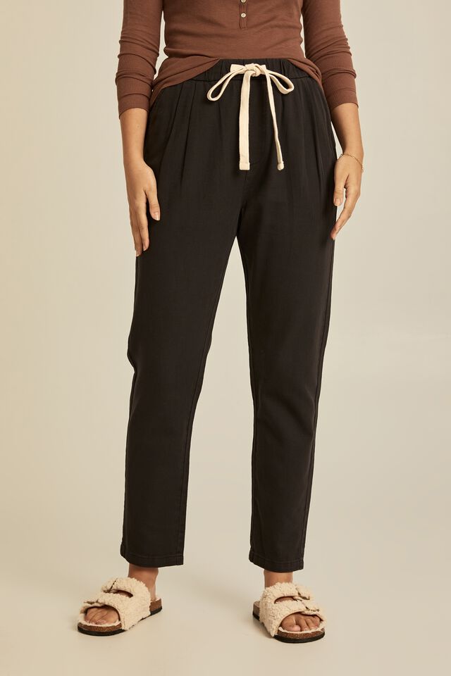 Baggy Everyday Pant With Recycled Cotton, WASHED BLACK