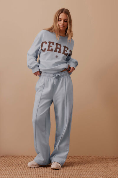Gracie Relaxed Pin Tuck Trackpant, CHALK BLUE