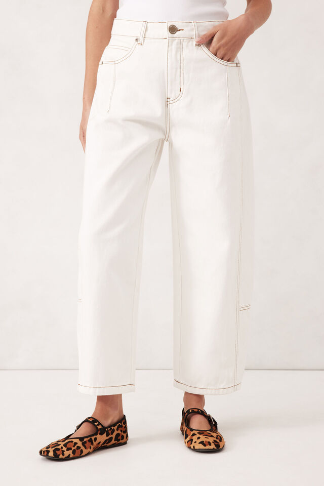 Darted Barrel Jean, FRESH ECRU