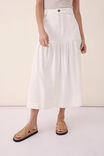 Tiered Midi Skirt, FRESH ECRU TWILL - alternate image 6