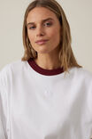 Phoebe Premium Tee, WHITE/BURGUNDY - alternate image 4