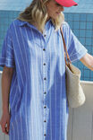 Mini Shirt Dress, OXFORD BLUE WHITE TWIN STRIPE - alternate image 3