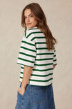 Boxy Terry Tee, WHITE WINTER GREEN STRIPE - alternate image 4