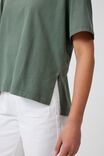 Slouchy Split Hem Tee In Australian Cotton, SWAG GREEN - alternate image 5