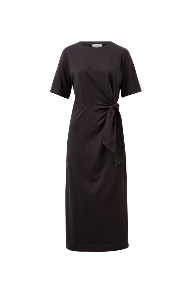 Allora Tie Midi Tee Dress, PHANTOM