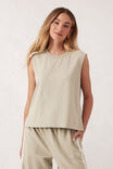 Sporty Terry Top, MATCHA - alternate image 4