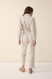 Puff Sleeve Jumpsuit, CHINO RESCUED FABRIC - alternate image 3