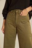 Wide Leg Pant With Patch Pockets In Rescue, SOFT OLIVE - alternate image 4