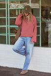 Beau Long Sleeve Slouchy Tee, MULBERRY/RED/STONE STRIPE - alternate image 6