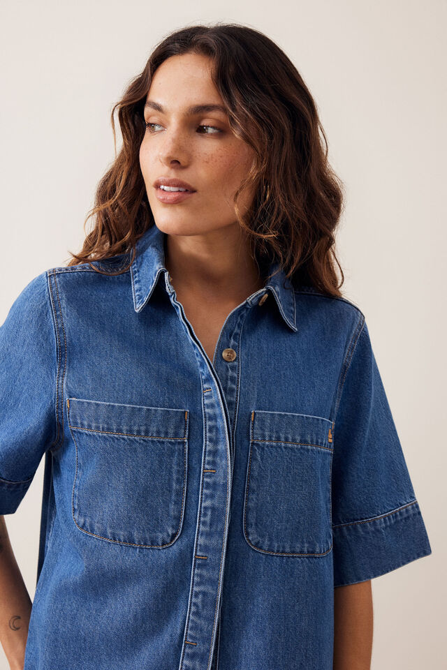 Noa Short Sleeve Shirt, FRESH INDIGO