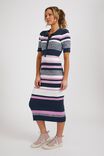 Striped Straight Dress In Organic Cotton, SMOKE STRIPE - alternate image 5