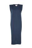 Shoulder Pad Midi Dress In Organic Cotton, SMOKE BLUE - alternate image 2