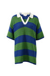 Mara Short Sleeve Knit Tunic, BASIL STRIPE - example image 2