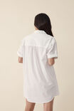 Rolled Cuff Mini Shirt Dress, WHITE - alternate image 6